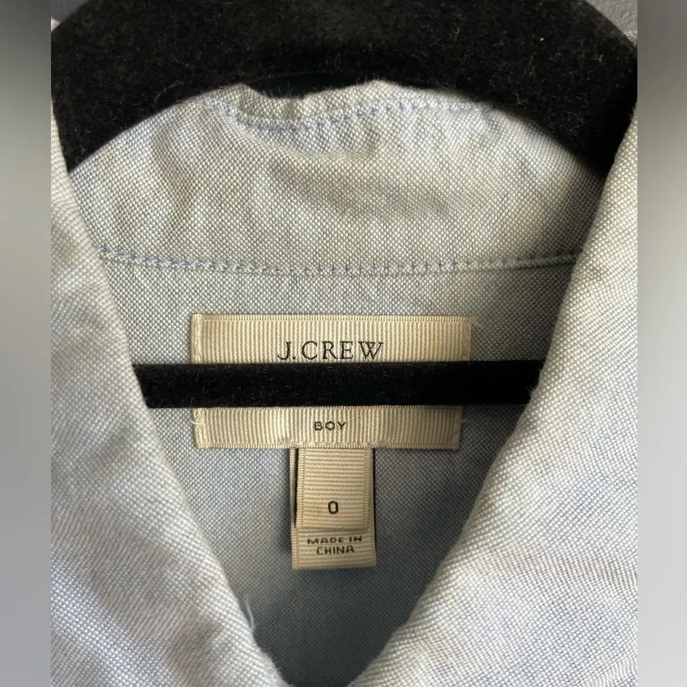 J Crew Blue Colorblock Boy Fit Oxford, Sz 0, Fits XS